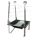 Churrasqueira Fogo de Chão Esmaltada + 3 Estacas + 12 Espetos + Catraca de Elevação e Giro + 1 Grelha + 4 Pés + (Acessórios Todos em Inox)