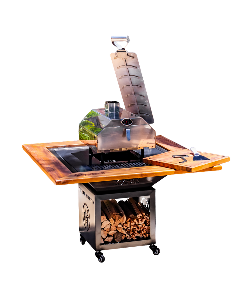 COMBO 12 - CHURRASQUEIRA RAN ESMALTADA + FORNO + ESTACA DE PEIXE + TÁBUA P