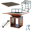 COMBO 1 - CHURRASQUEIRA BARN COM MOLDURA PERSONALIZADA + VARAL ALTO + ESTACA + TAMPA