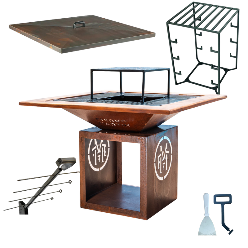 COMBO 1 - CHURRASQUEIRA BARN COM MOLDURA PERSONALIZADA + VARAL ALTO + ESTACA + TAMPA