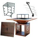 COMBO 1 - CHURRASQUEIRA BARN COM MOLDURA PERSONALIZADA + VARAL ALTO + ESTACA + TAMPA