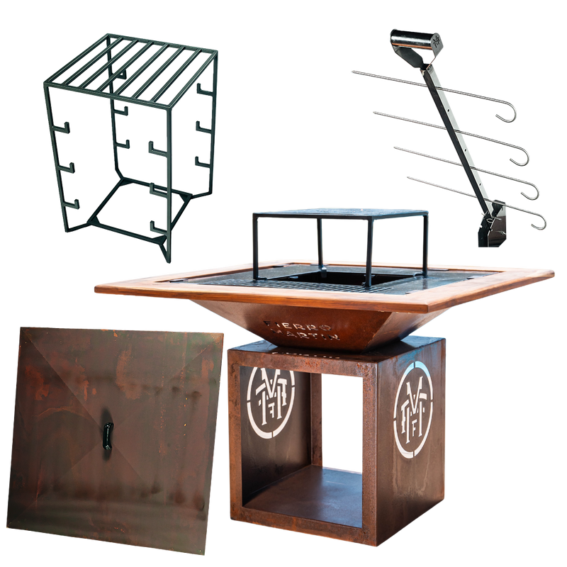 COMBO 1 - CHURRASQUEIRA BARN COM MOLDURA PERSONALIZADA + VARAL ALTO + ESTACA + TAMPA