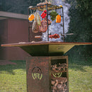 COMBO 7 - CHURRASQUEIRA HELL COM MOLDURA PERSONALIZADA + ESTACA + VARAL ALTO + TAMPA