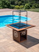 COMBO 1 - CHURRASQUEIRA BARN COM MOLDURA PERSONALIZADA + VARAL ALTO + ESTACA + TAMPA