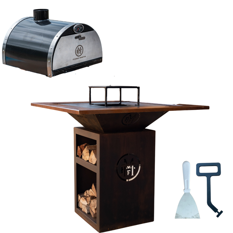 COMBO 9 - CHURRASQUEIRA HELL COM MOLDURA PERSONALIZADA + FORNO