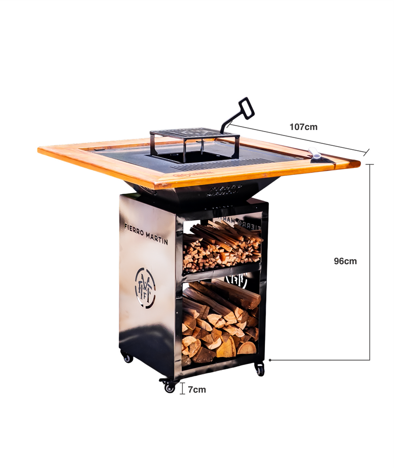 CHURRASQUEIRA HELL ESMALTADA COM MOLDURA PERSONALIZADA