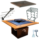 COMBO 4 - CHURRASQUEIRA RAN COM MOLDURA PERSONALIZADA + ESTACA + VARAL ALTO + TAMPA