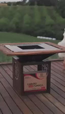 CHURRASQUEIRA BARN AÇO CORTEN COM MOLDURA PERSONALIZADA